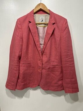 Pure Love by Jackpot Coral Organic Linen Blazer Size 36 Small Lightweight Jacket